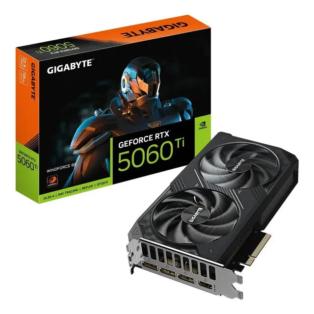 Placa De Vídeo Gigabyte Rtx 5060 Ti Windforce 2x 8gb Gddr7