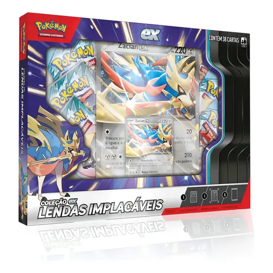 Cartas Pokémon Jogo Lendas Implacáveis 38 Cards - Copag Zacian Português