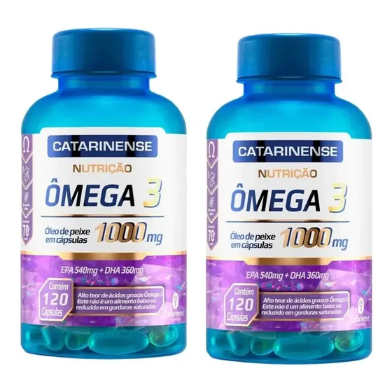 Ômega 3 Catarinense Ácidos Graxos em cápsula Sem sabor x 2mL 2 kits de 120 un