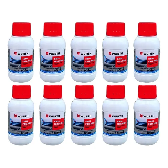 Kit 10 Limpa Para Brisa 100ml Wurth Limpador Concentrado