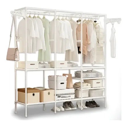 Cabideiro Arara Organizadora De Roupas Closet Armário Cor Branco