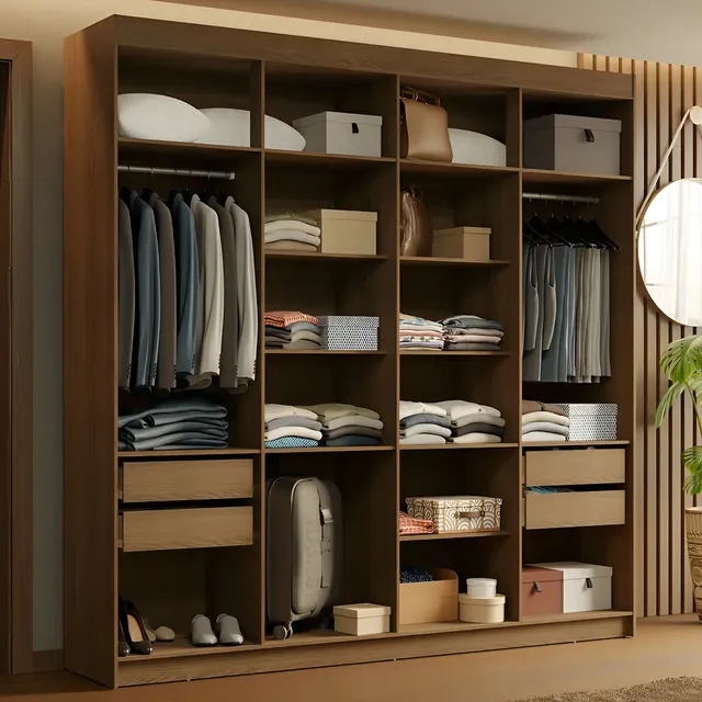 Guarda-roupa Closet 4 Gavetas 216 Cm Venus Madesa Gl Cor Rustic