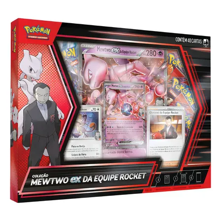 Jogo de cartas colecionáveis Pókemon Copag carta Mewtwo ex Da Equipe Rocket de 6 mazos con 40 cartas