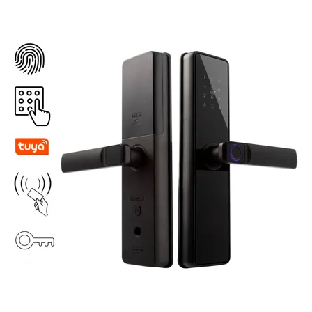 Fechadura Digital Eletrônica Inteligente Wifi Tag Senha Chave App Abertura À Distância Compatível Com Tuya Preto Yesop