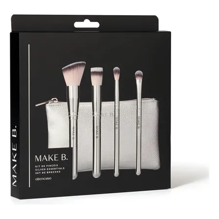Kit Pincel De Maquiagem Make B. Essentials O Boticário Cor Prateado