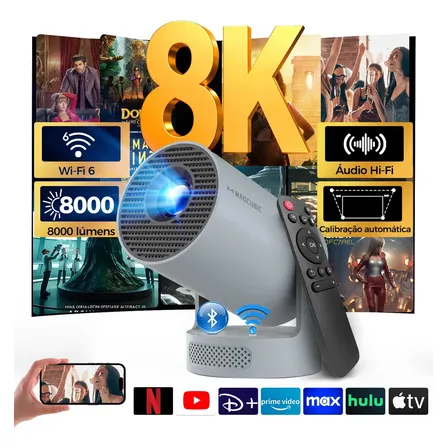 Projetor Magcubic HY300PRO+ HD 720p com Android 14, WiFi 6 e Bluetooth 5.4