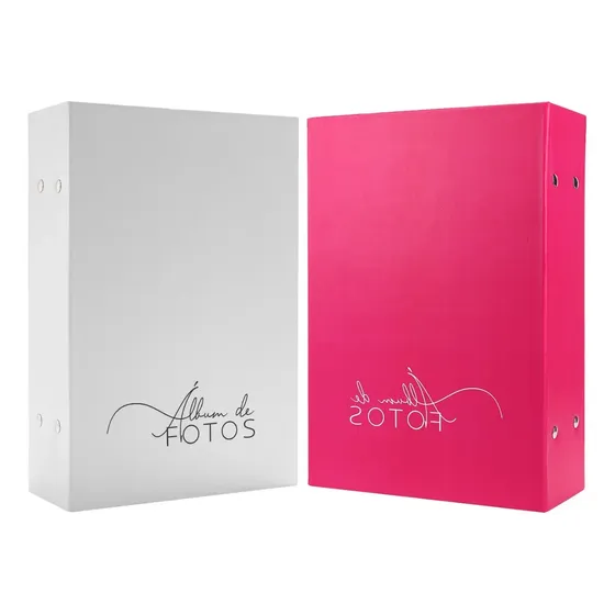 Kit 2 Álbuns Fotográficos 10x15 Para 512 Fotos Com Capa Dura E Memo