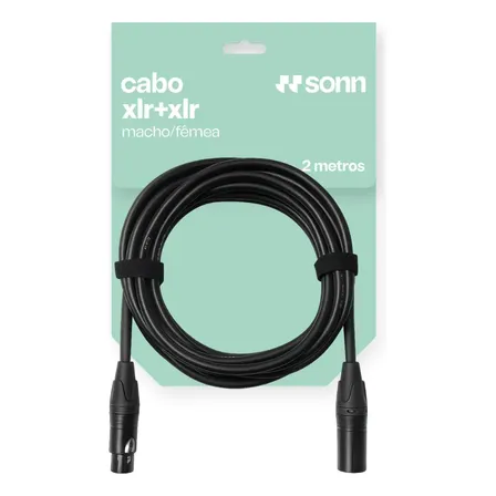 Cabo Microfone XLR Macho para XLR Fêmea 2m Sonn CM501 Áudio Profissional