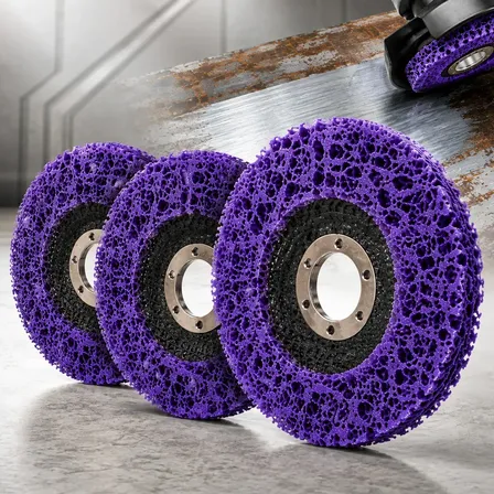 Kit 3 Disco Strip Removedor De Tinta 115mm Alto Rendimento Desbaste Rápido Excelente Acabamento Para Esmerilhadeira Casa Panta Roxo