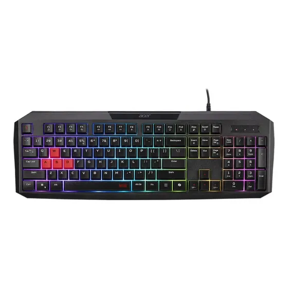 Teclado Acer Nitro Gamer Nkw100 Abnt2 Rgb 7 Zonas Anti-ghosting Teclas Wasd Vermelhas Usb Preto Com Teclas Was E D Vermelhas Português Brasil