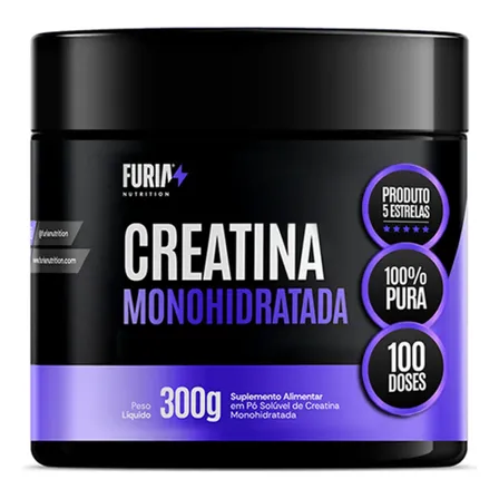 Creatina Monohidratada Fúria Nutrition 100% Pura Sem Sabor 300g