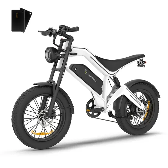 Honeywhale K6 Pro Bicicleta Elétrica Adulto, 850w Bike Motor, 62 Km De Autonomia, 55 Km/h Velocidade-máx, Bateria... Branco