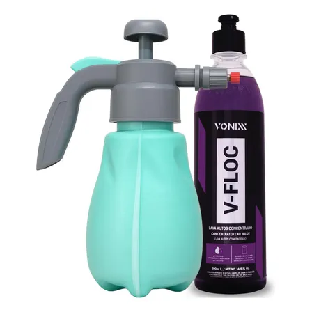 Snow Foam Manual Pulverizador Espuma + V-floc 500ml Vonixx Cor Azul-celeste