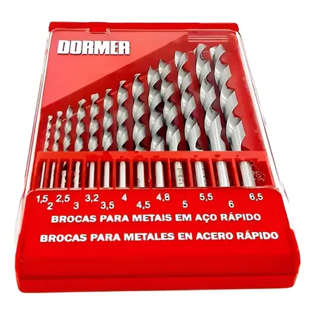 Jogo De Broca Aço Rápido Dormer 13 Pçs De 1,5 A 6,5