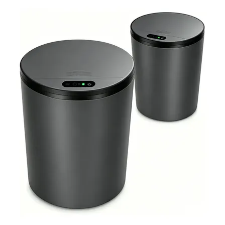 Lixeira Inteligente Automática 16l Sensor Infravermelho Recarregável Usb-c Anti Odor Banheiro Cozinha Cinza