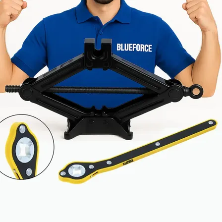 Macaco De Carro Sanfona Universal 1.5 Toneladas Com Chave Catraca Jack 1500kg Carros Passeio Automotivo Blueforce
