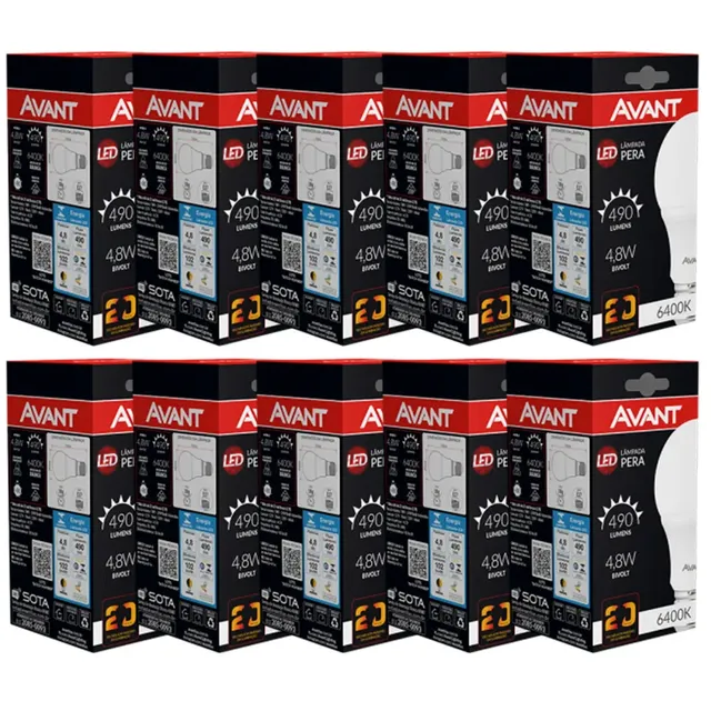 10 Lâmpada Led Avant 9w Pera E27 6500k Luz Branca Econômica Luz Branco 127/220v