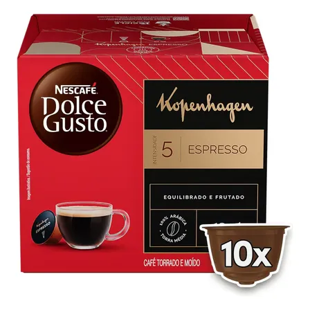 Café Em Cápsula Torrado E Moído Kopenhagen Espresso Caixa 60g 10 Unidades Nescafé Dolce Gusto