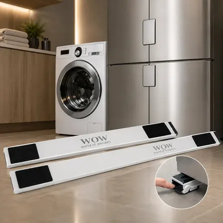 Suporte De Rodinhas Ajustável Para Geladeira Fogão Freezer Wow World Of Wonders Preto