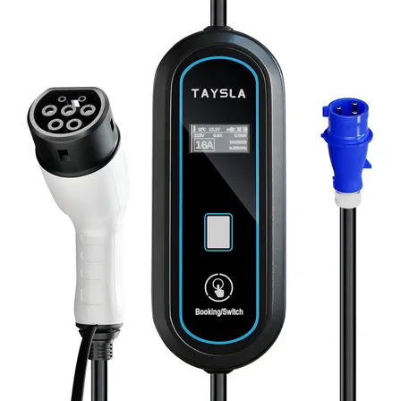 Carregador Ev Portátil Taysla 7kw Tipo 2 32a Cabo 5m Compatível Byd Carro Elétrico