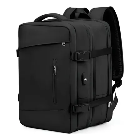 Mochila De Negócios Impermeávela Senha De Bloqueio Preto Cor Pura