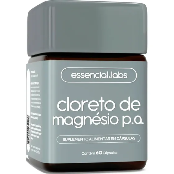 CLORETO de MAGNÉSIO P.A. 260mg - Fórmula com Máxima Concentração e Pureza - 60 Cápsulas