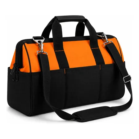 Bolsa Ferramentas Grande Reforçada Manutenção Eletricista Com Alça Laranja