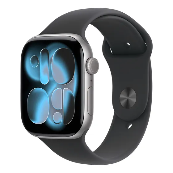 Apple Watch Series 11 Gps - Caixa Cinza-espacial De Alumínio 46 Mm - Pulseira Esportiva Preta M/g