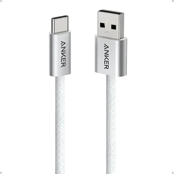 Cabo USB Carregador Celular Tipo C Anker Zolo Reforçado 1 Metro Turbo Dados Para Samsung Motorola Xiaomi iphone 17 16 CarPlay Android Auto Branco