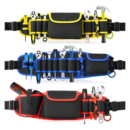 Cinto Ferramentas Eletricista Carpinteiro Lona Amarelo Gancho 130cm