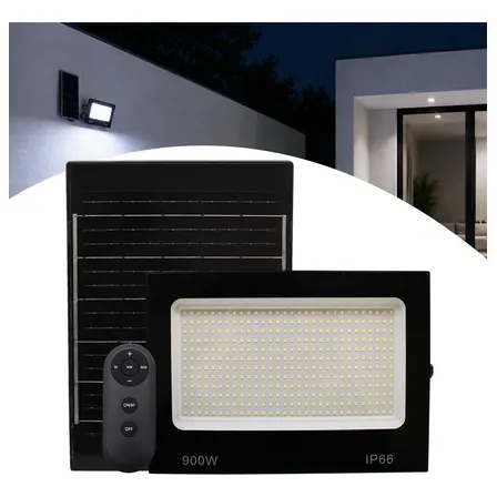 Refletor Solar ZPL LED 900W cor Preto Luz Branco-frio