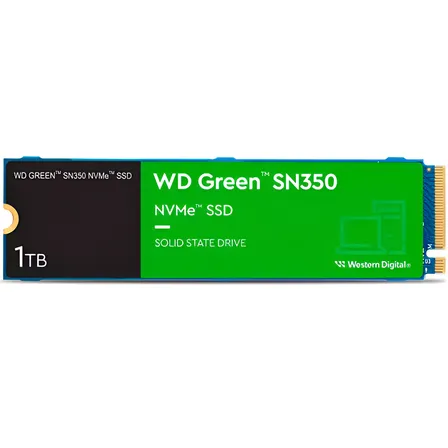 Ssd 1tb Western Digital Green Sn350 Nvme, Gen3, M.2 2280 Azul Verde-escuro