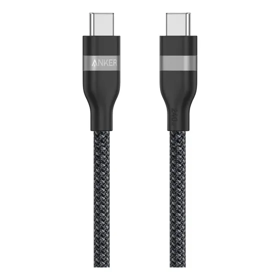 Cabo USB-C Anker Nano 240W (Tipo C) PD 3.2/3.1 Carga Super Rápida Trançado Reciclado 0,9m Cor Preto para iPhone Série 15/16/17, MacBook Pro, iPad Pro, Samsung Galaxy, Xiaomi, Fones, CarPlay e mais