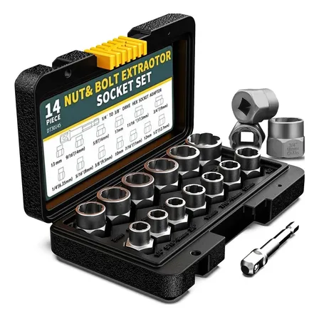 Kit 14 Extrator Quebrada Porca Espanada Ferramentas Parafuso Jogo