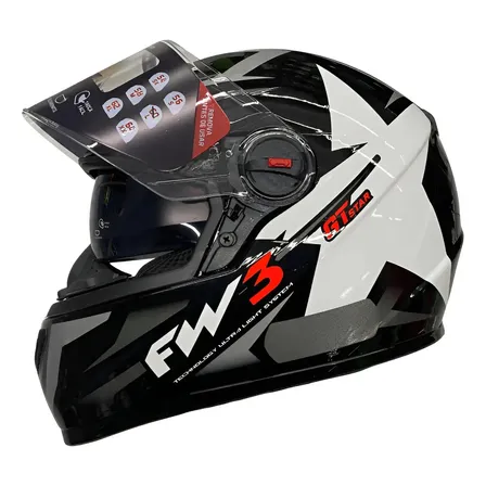 Capacete Integral FW3 GTX Preto e Branco Estrela para Adultos
