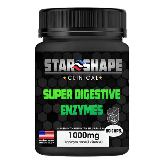 Enzimas Super Digestivas 1000mg - 60 Cápsulas - Star Shape Sem Sabor