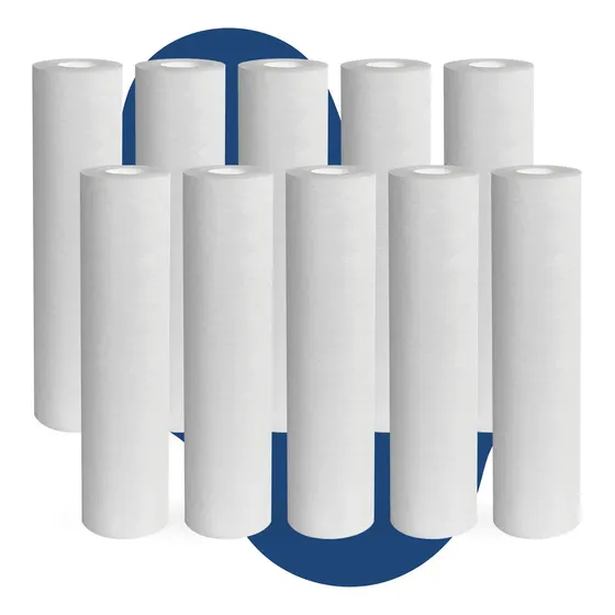 Kit 10 Refil Filtro 10" 5 Micras Polipropileno Retenção Partículas Água