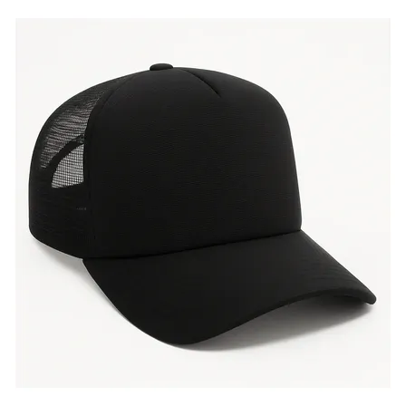 Boné Trucker Masculino Liso com Aba Curva Preto