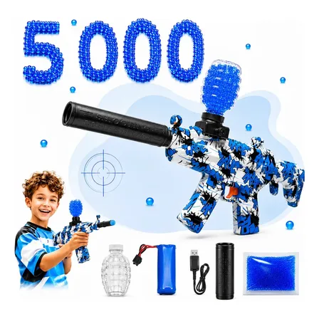 Arma Bolinha De Gel Arminha Ak47 Metralhadora Automática Com Oculos Bolinhas Recarregavel Usb Presente Kizumba Sortido