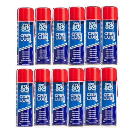 Kit Com 12 Desengripantes Car Lub De 300ml Para Carros E Uso Geral Prateado