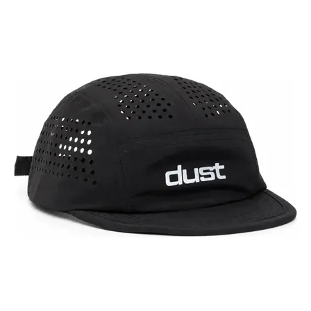 Boné Five Panel Corrida Performance Airtech Preto Aba Curta Esportivo Dust Company Strapback Ajustável Ultraleve Ventilado Un Liso