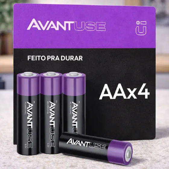 Kit 4 Pilhas Recarregável Comum Aa 2700mah Avant Use