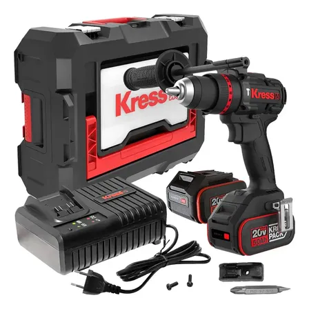 Furad. Paraf. Imp. 1/2 20v Kuc33.1 Brushless 2 Bat 5a Kress Cor Preto Com Vermelho