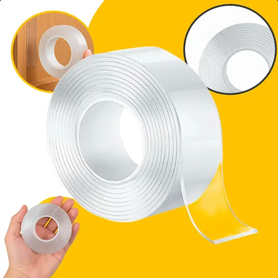 Fita Dupla Face Gurumania 10m Adesiva Nano Forte Transparente