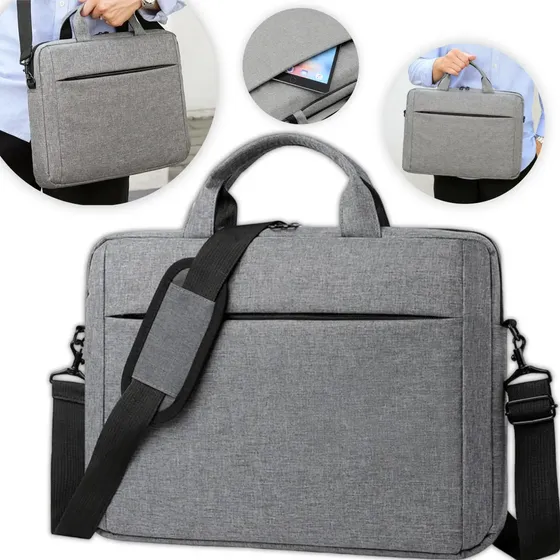 Capa Notebook 14 15 15.6 16 17 Polegadas Maleta Case Resistente Pasta Bolsa Alça Organizadora Cinza Notnull