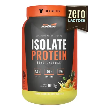 Isolate Protein 900g Protéina Isolada Da Carne New Millen Sabor Abacaxi Com Hortelã