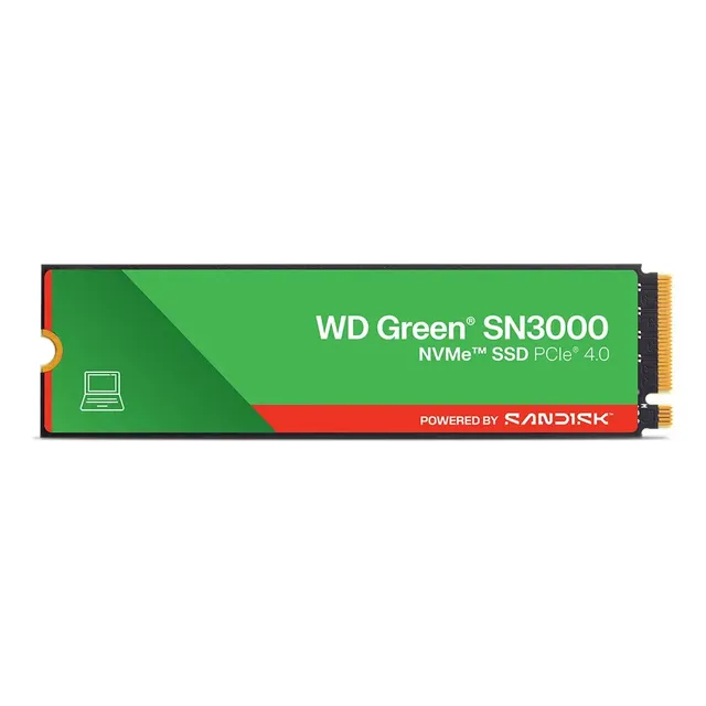 SSD 1TB M.2 NVMe PCIe 4.0 Western Digital Sn3000 Velocidade de Leitura e Gravação 5000/4200 MB/s WDS100T4G0E-00CPS0