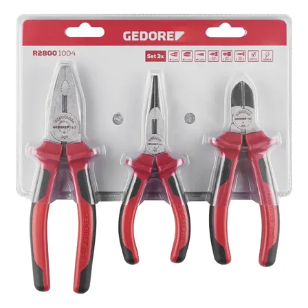 Jogo De Alicates, 3 Peças Gedore Red R28001004 Vermelho