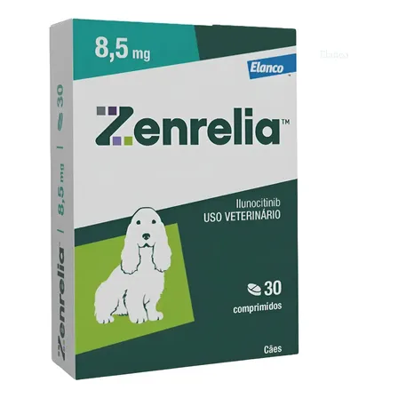 Zenrelia 8,5mg 30 Comprimidos Tratamento Coceira e Dermatite Cães 5-14kg Elanco