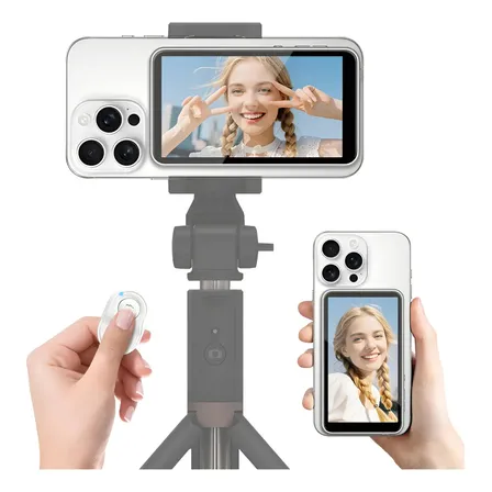 Tela Magnética De Monitor De Selfie Compatível Com Celular Vlog Acessório Branco